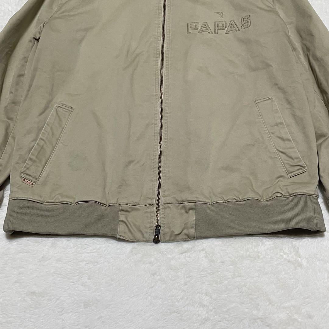 Papas パパス スウィングトップ ブルゾン 総柄 XL ベージュ