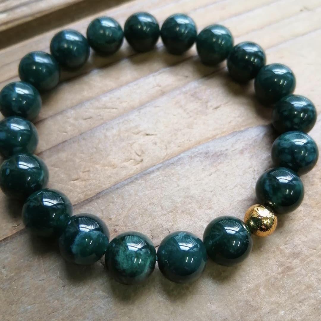 グァテマラ産翡翠＆ゴールドギベオンのブレスレット