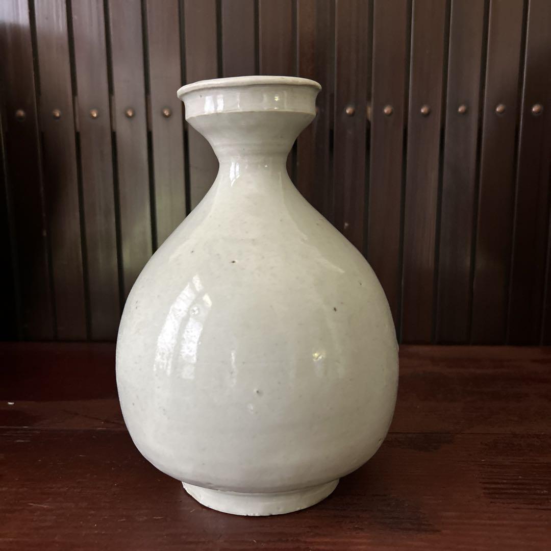李朝初期　白磁徳利　花入れ
