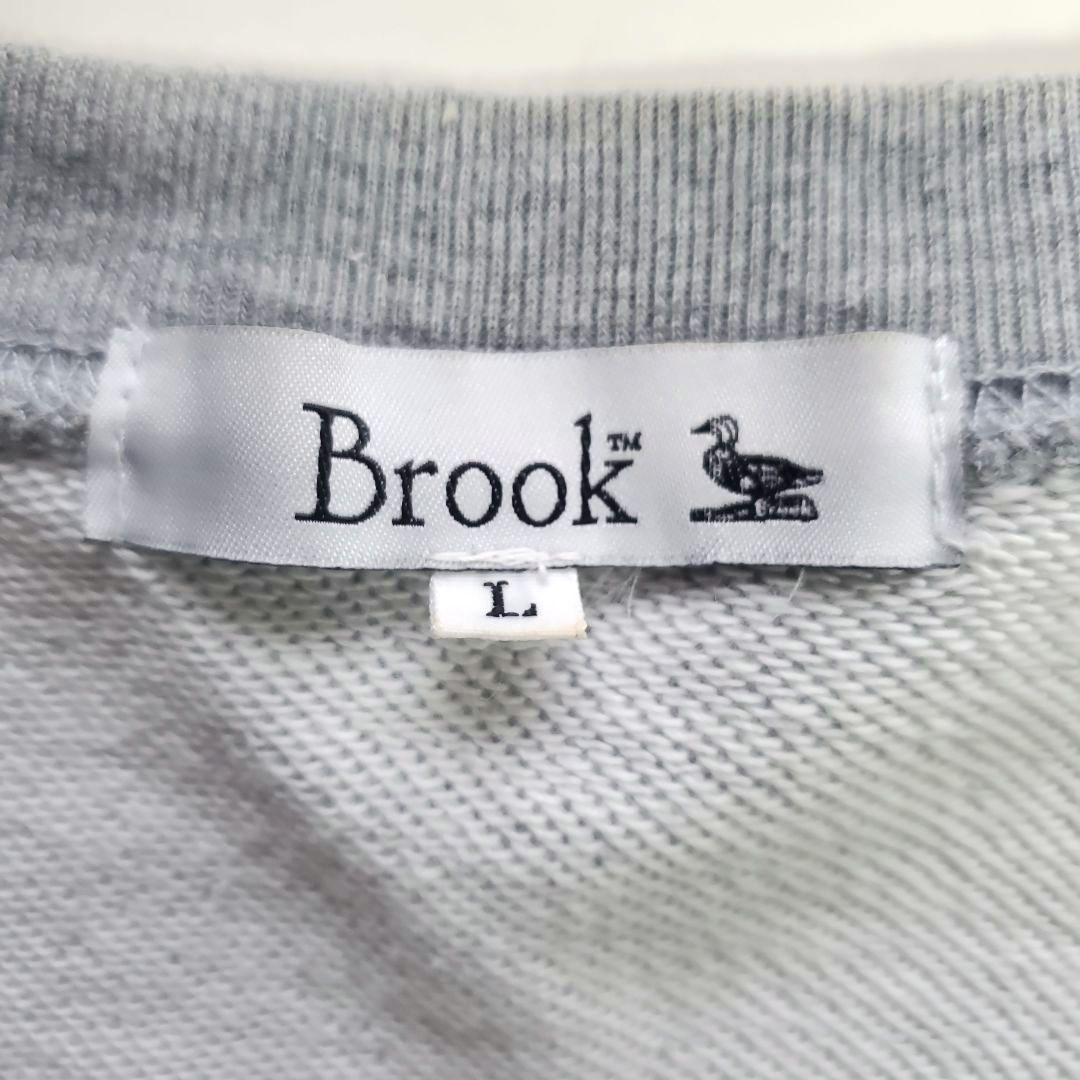 brook 魚プリント スウェット トレーナー グレー(L)
