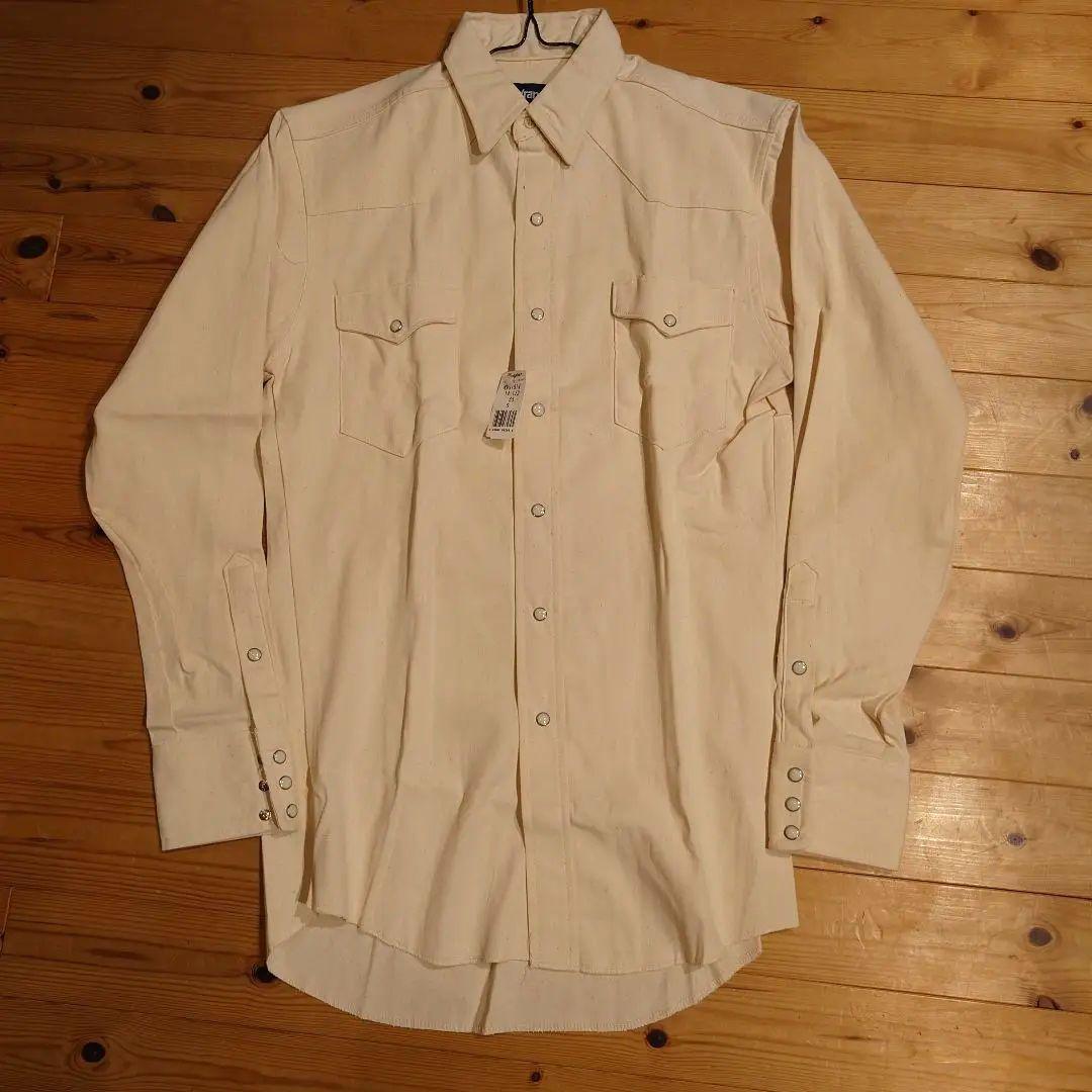 【新品】USA製 Wrangler ラングラー ウエスタンシャツ 生成り デッド