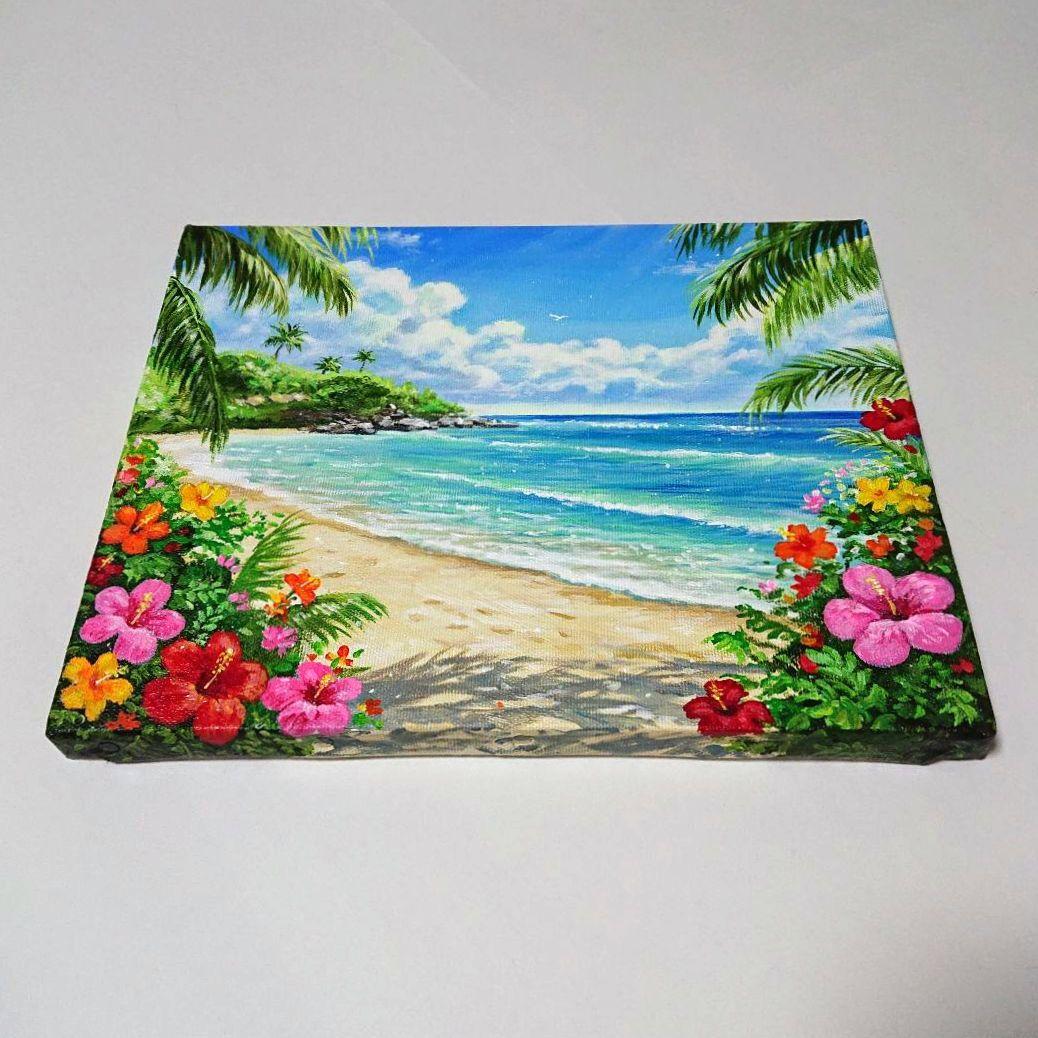 【夏の日】アクリル画 F3 風景画 絵画