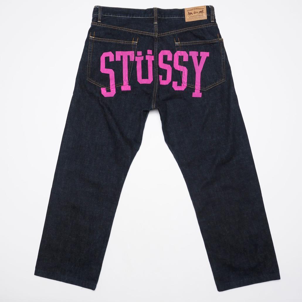 Stussy rough&rugged denim バックペイント 32 濃紺