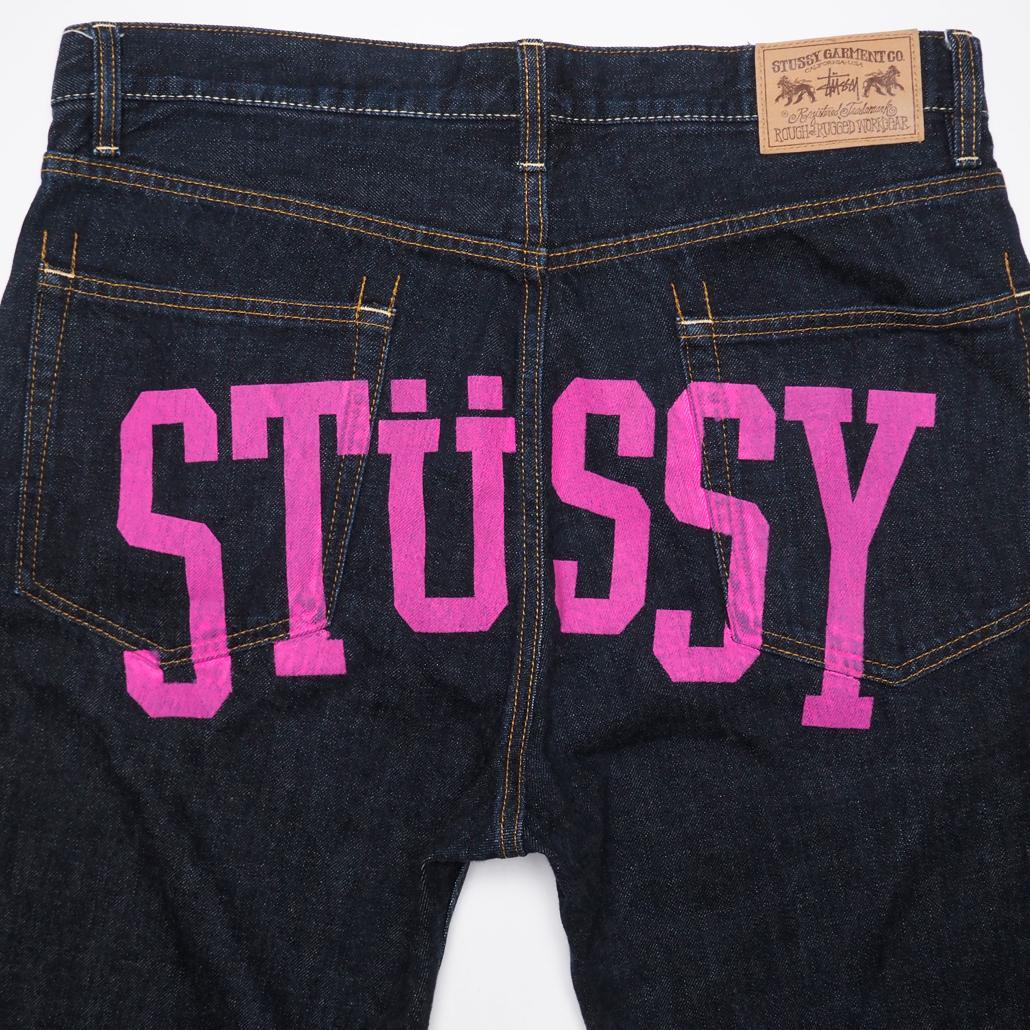 Stussy rough&rugged denim バックペイント 32 濃紺