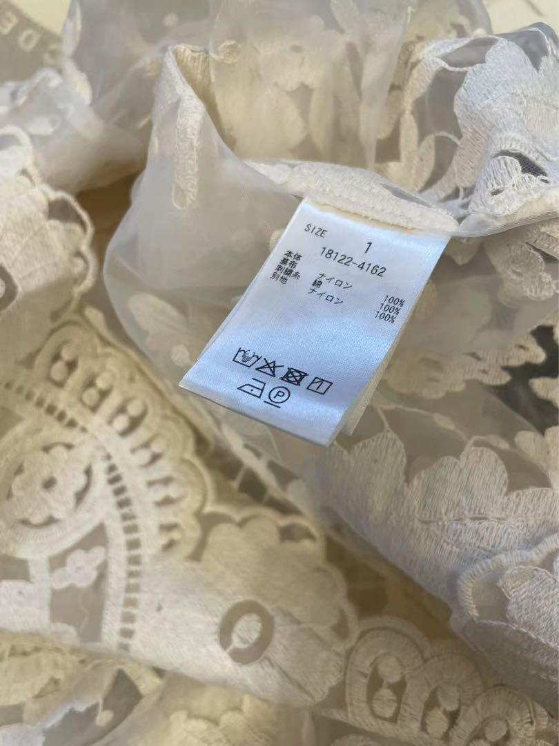 トップス CLANE SHEER FLOWER LACE SHIRTS
