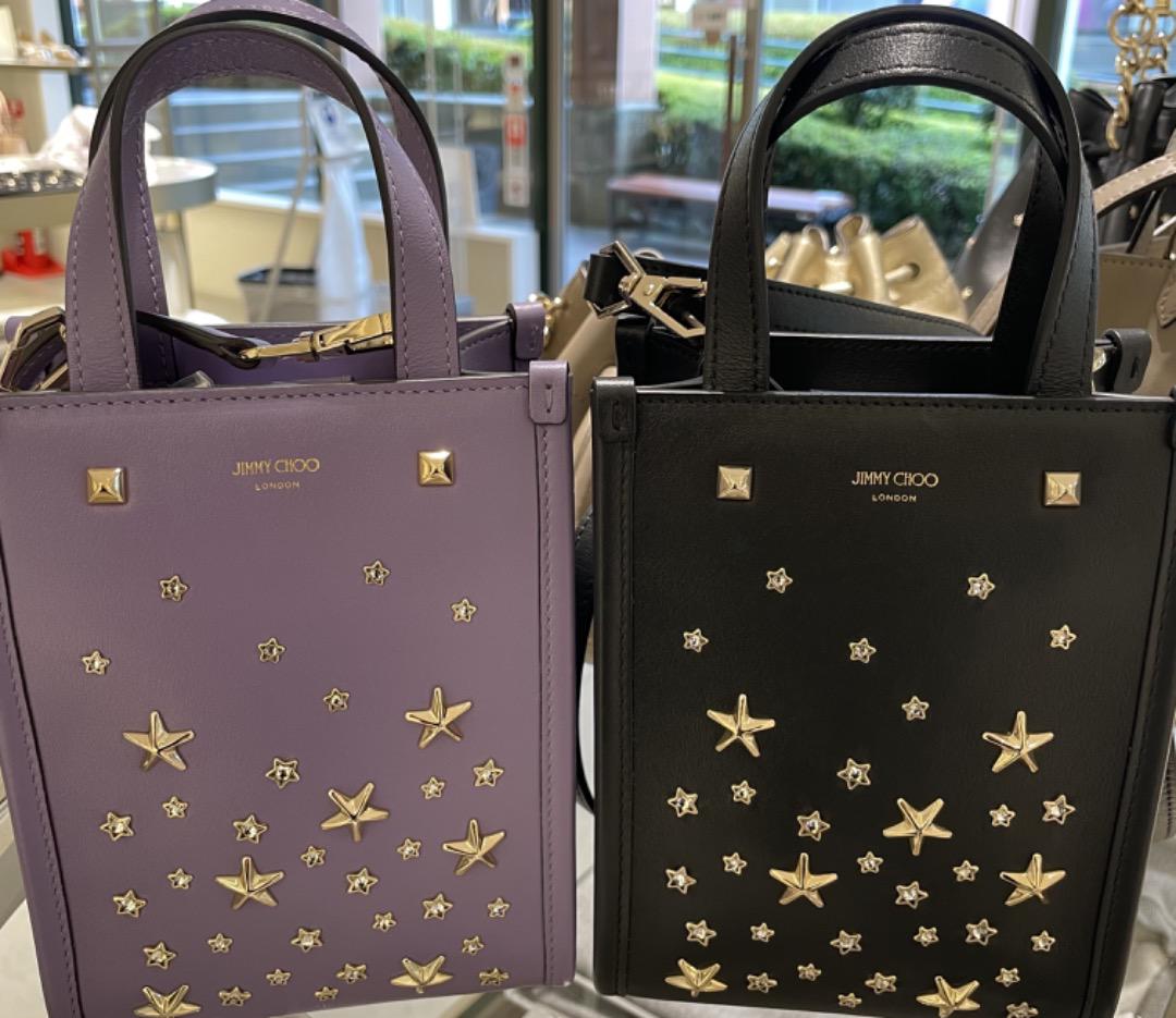 ジミーチュウ クリスタル スタッズ トートバッグ タンザナイト