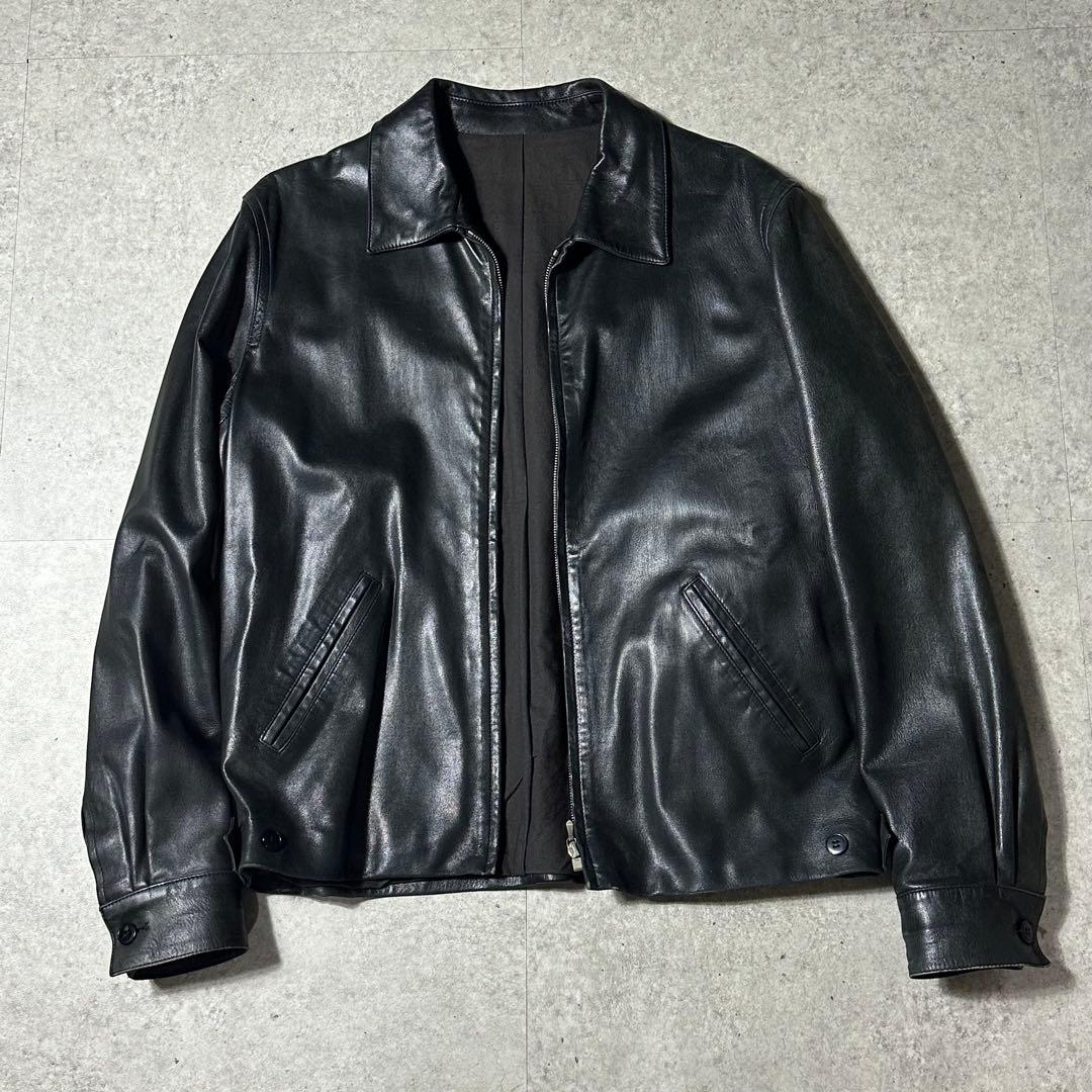 90s agnes b hommeフランス製 ラムレザージャケット 2 ririL Agnes b
