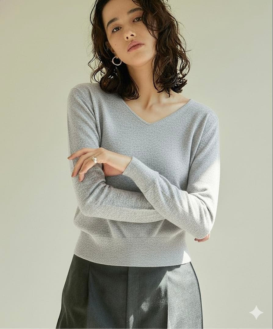 (確認用)GALLARDAGALANTEベーシックVネックニット グレー (確認用)GALLARDAGALANTEベーシックVネックニット グレー