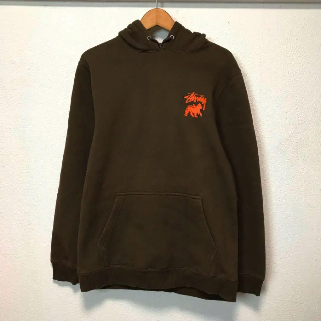 希少 STUSSY ステューシー スウェットパーカー ラスタ ライオン