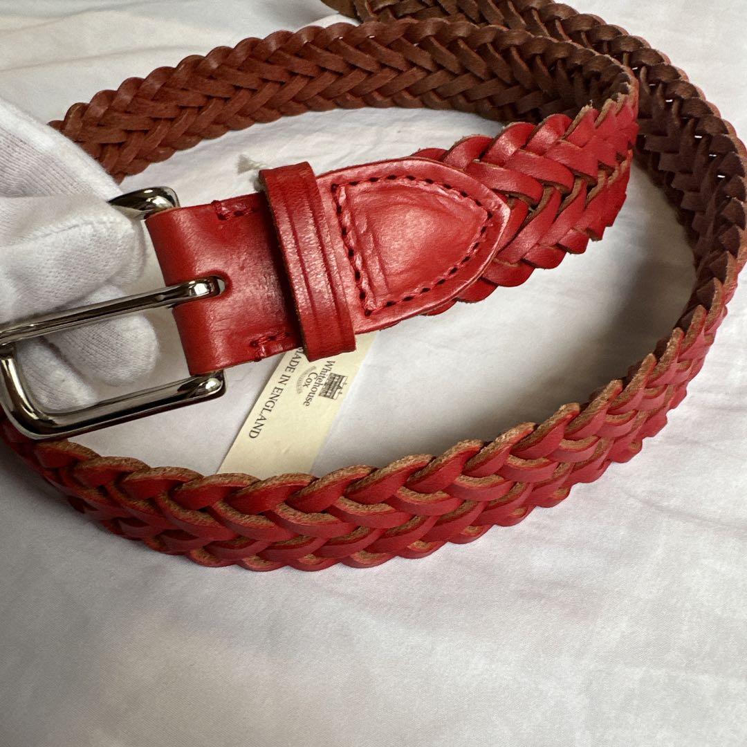 【新品】Whitehouse cox メッシュベルト 34㎜/30□75レッド