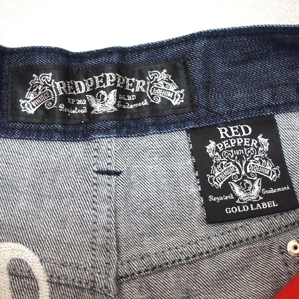 RED PEPPER ストレートデニム　サイズ32 刺繍 ニッシー様専用 【美品☆32インチ】REDPEPPER 刺繍 ストレート