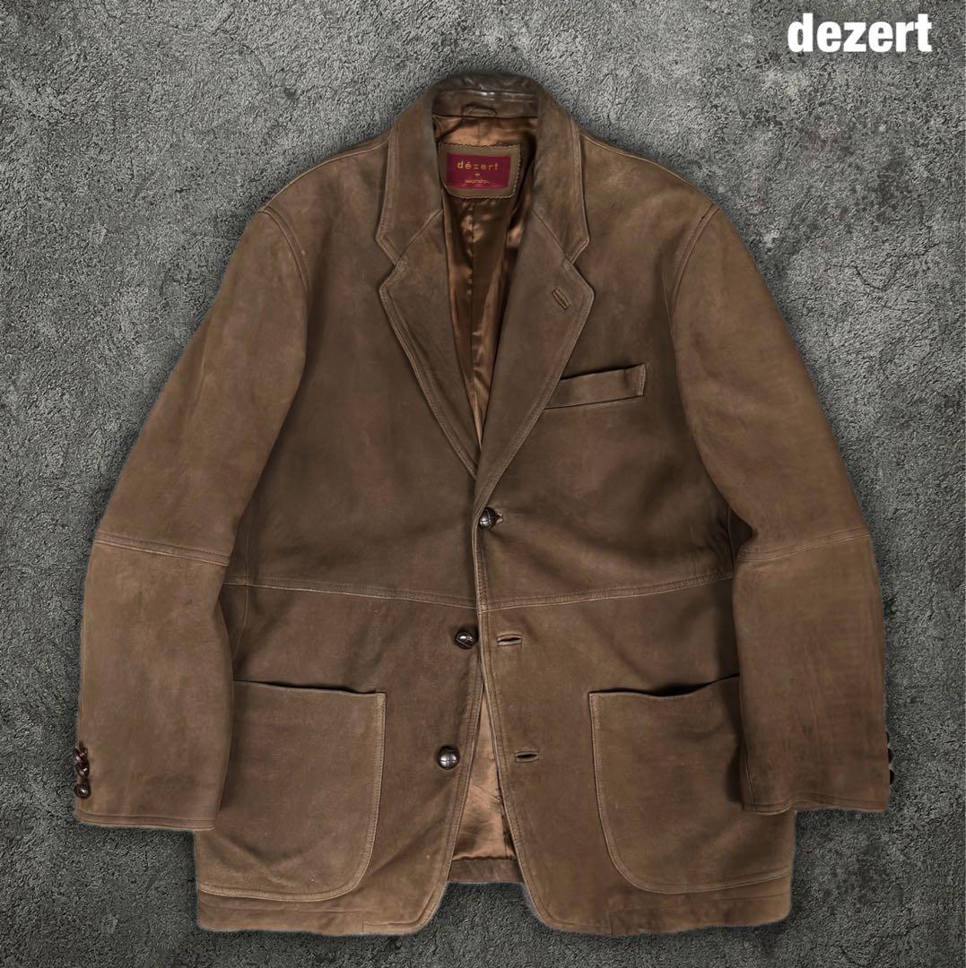 dezert 80s 90s レザー 3B テーラード ジャケット デザートL・VINTAGE