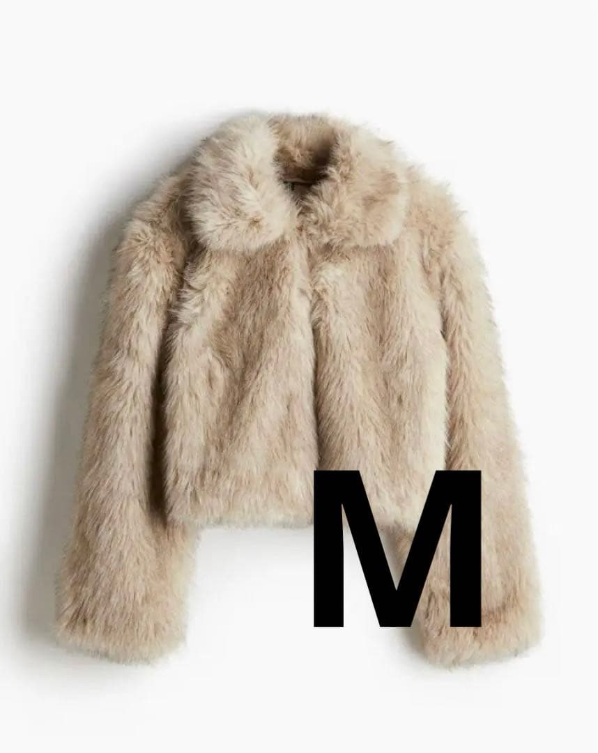 h m クロップドフラッフィジャケット MサイズM H M