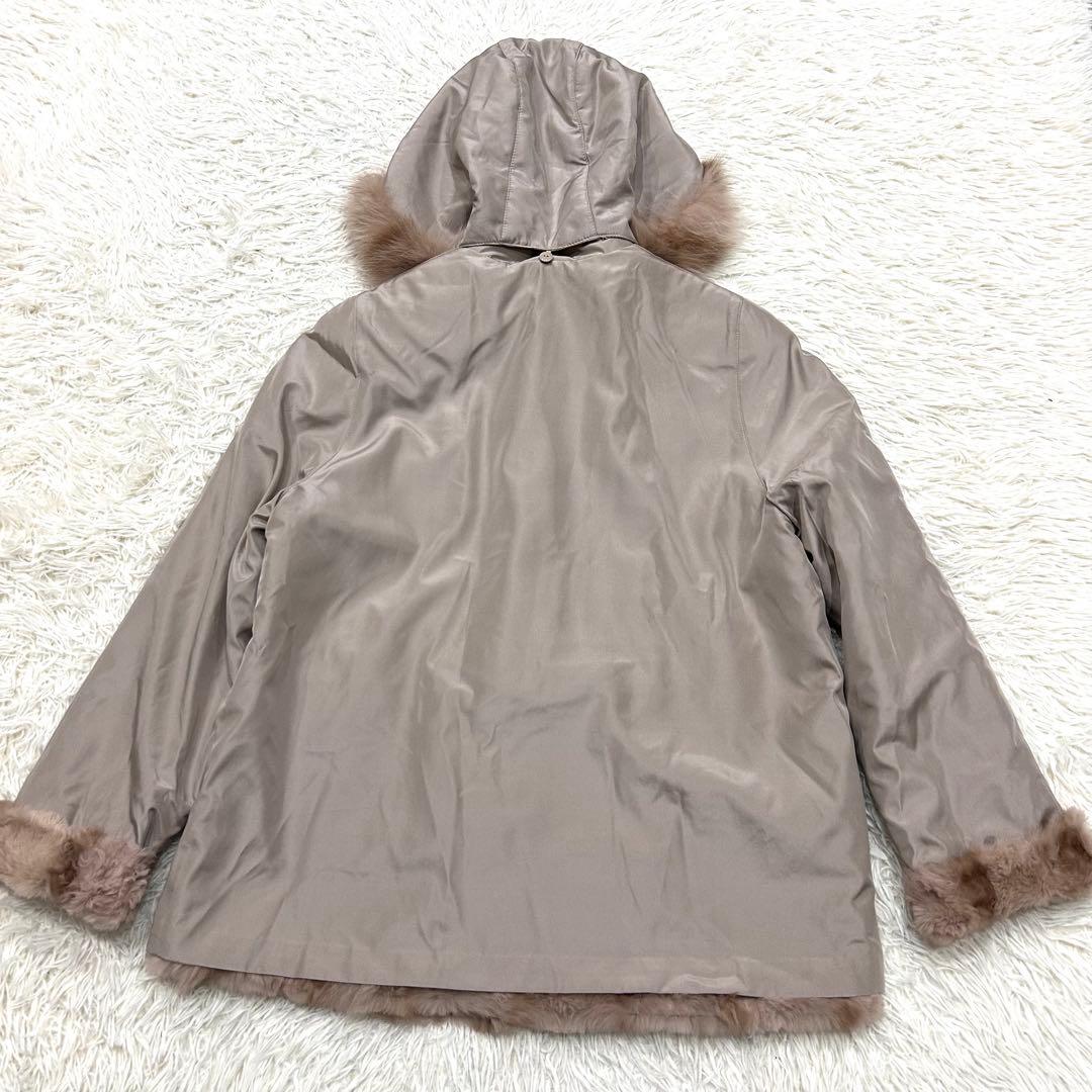 BALMAIN バルマン リバーシブルコート ファー シルク ベージュ M BALMAIN バルマン リバーシブルコート ファー シルク ベージュ M