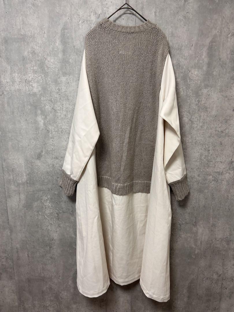 STOF 　Mohair Knit Mix Onepiece white