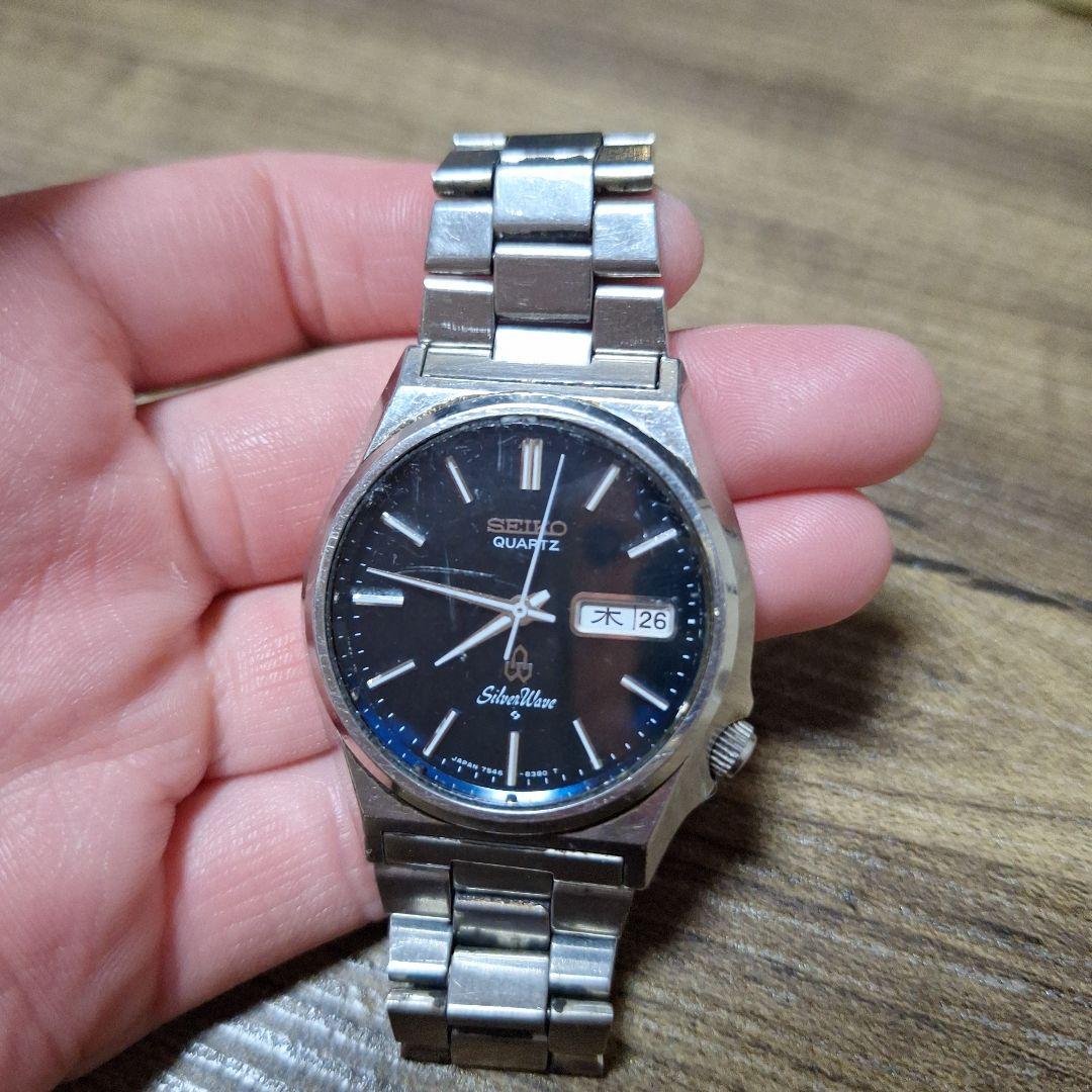 Seiko クォーツ 腕時計 青黒