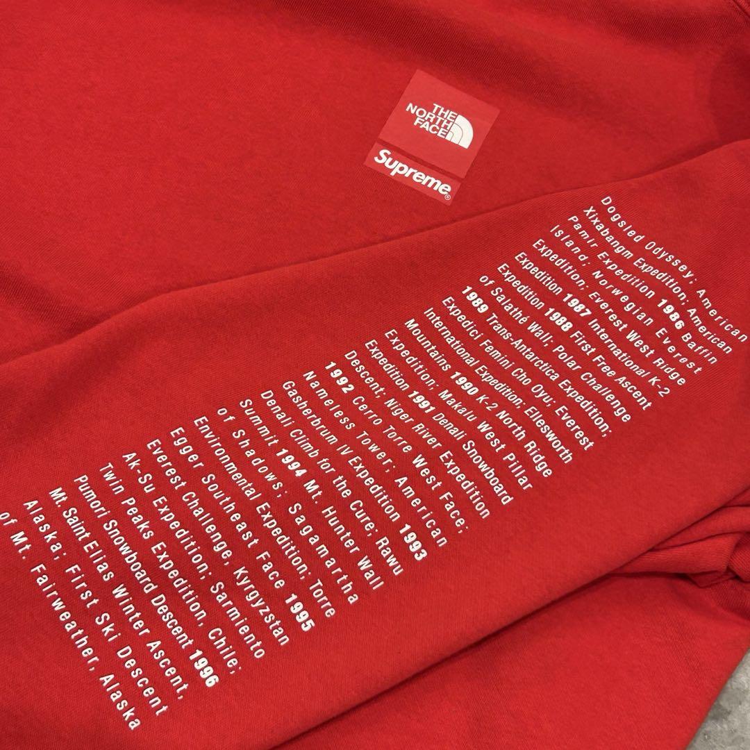 【supreme × NORTH FACE】コラボ トレーナー 赤 XL