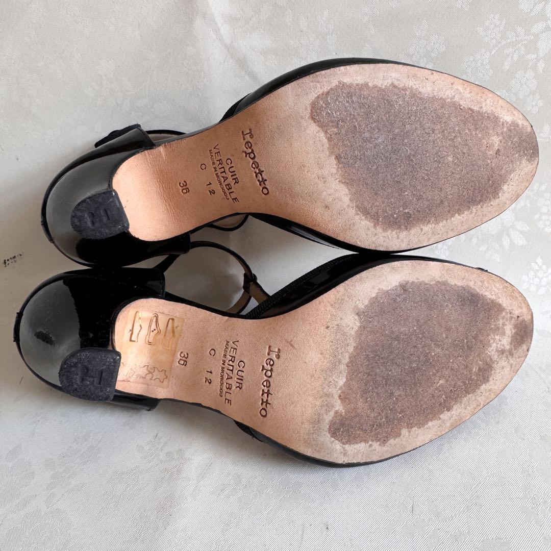 【美品】repetto レペット Tストラップ パテントレザー パンプス 36