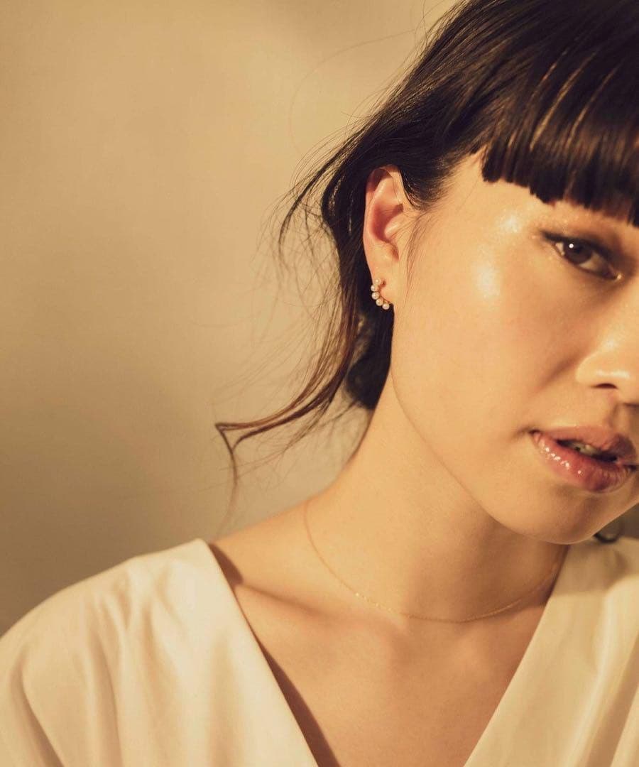 【右耳用】ete K10YG パール リバーシブルハグカフ