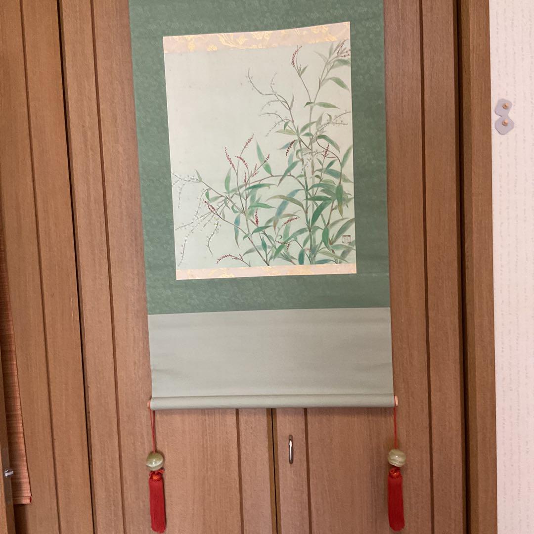 作者不詳です 絹本掛軸 タイトル 【 秋 草 ノ 図 】