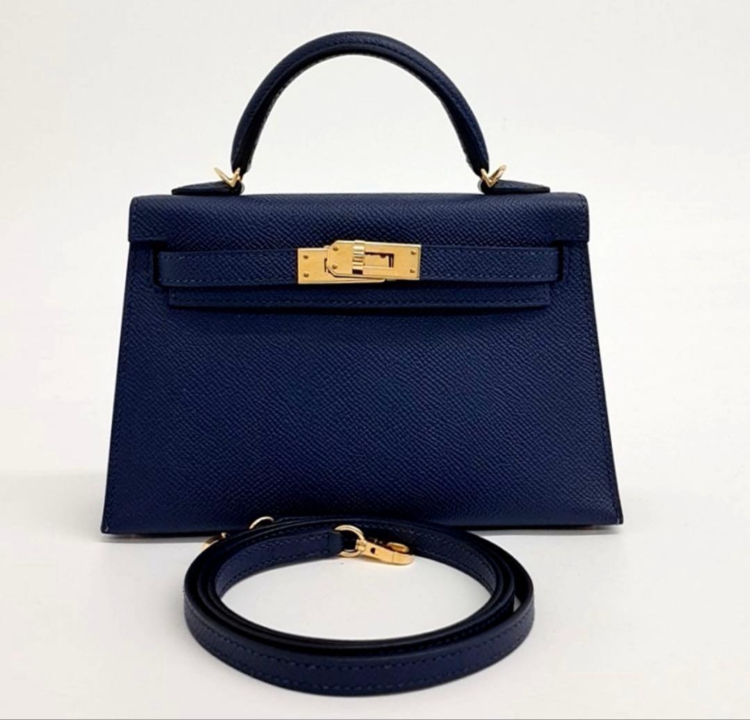 HERMES Mini Kelly II ミニケリー ネイビー ゴールド金具
