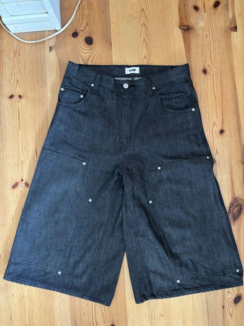 パンツ geeks DENIM DOWBLE KNEE HALF PANTS