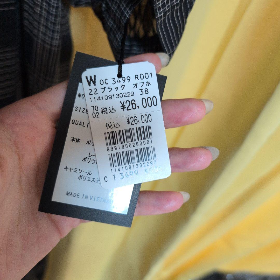 チェック柄 半袖ロングワンピースM