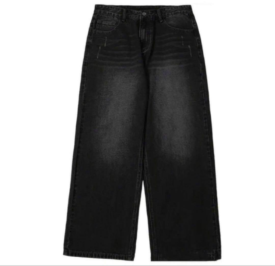 黒バギーデニムスターチーム menes jaded london bigboy似 黒バギーデニムスターチーム menes jaded london bigboy似