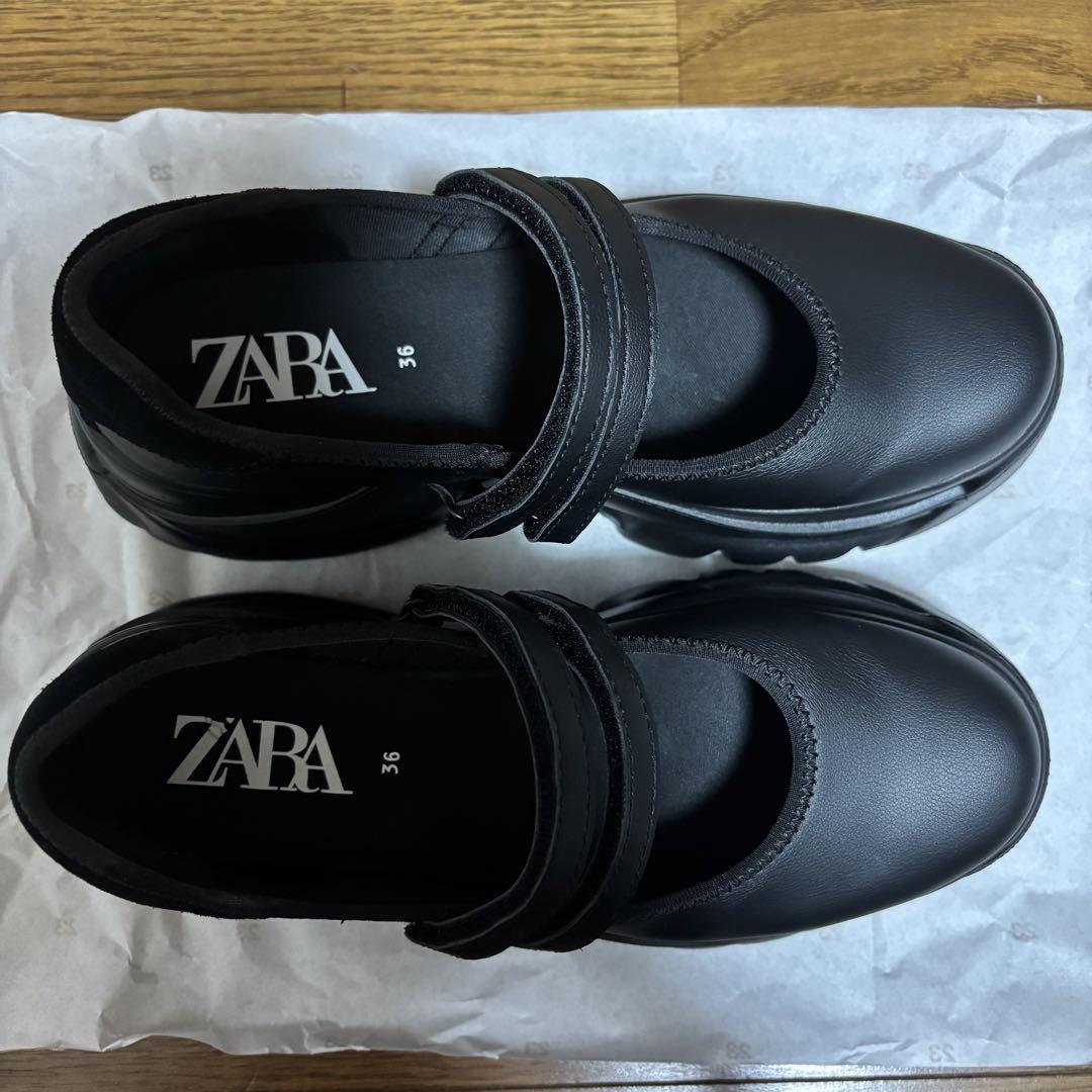 ZARA バレエフラットスニーカー 厚底 36 - メルカリ