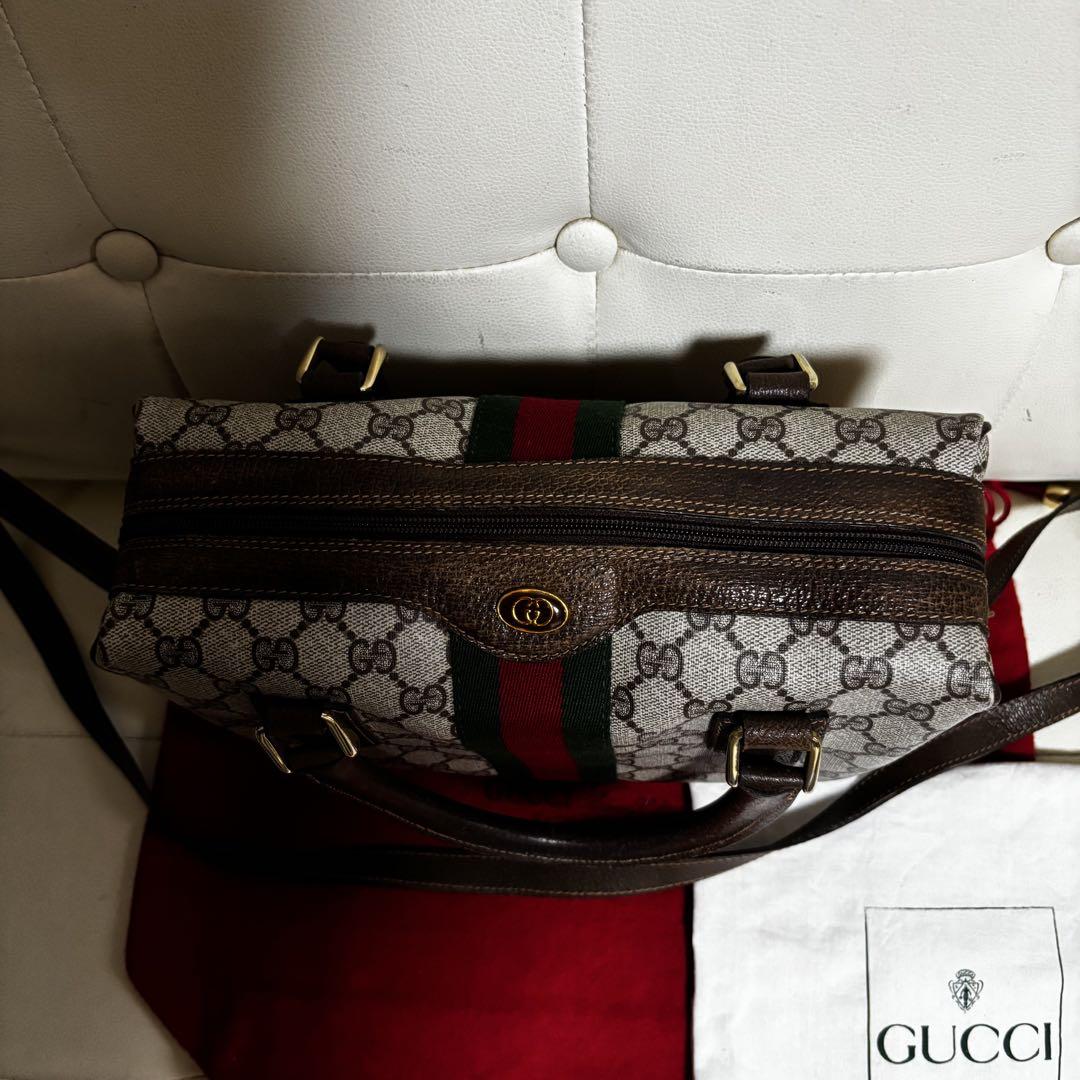 極　美品　GUCCI オールド　グッチ　シェリーライン　2way バッグ　綺麗