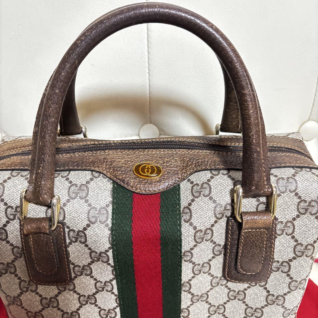 極　美品　GUCCI オールド　グッチ　シェリーライン　2way バッグ　綺麗