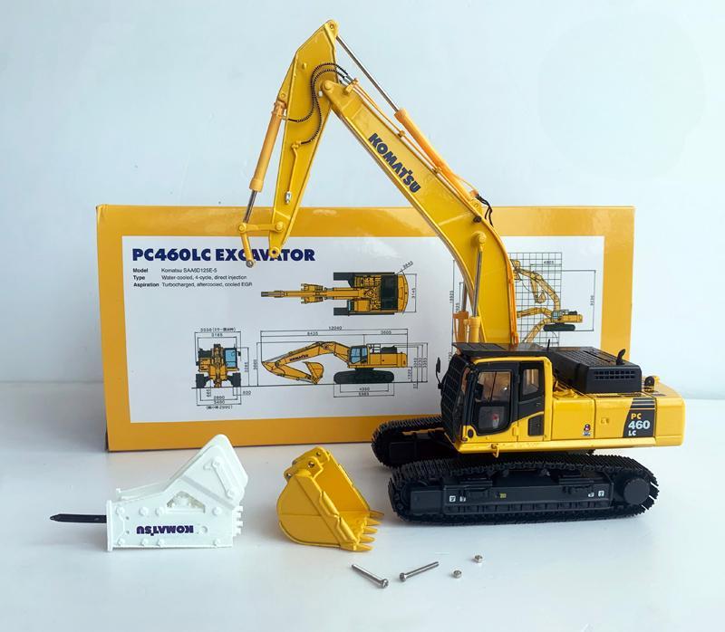 ミニカー 1/50 コマツ PC460LC-8 ホワイトブレーカー付き