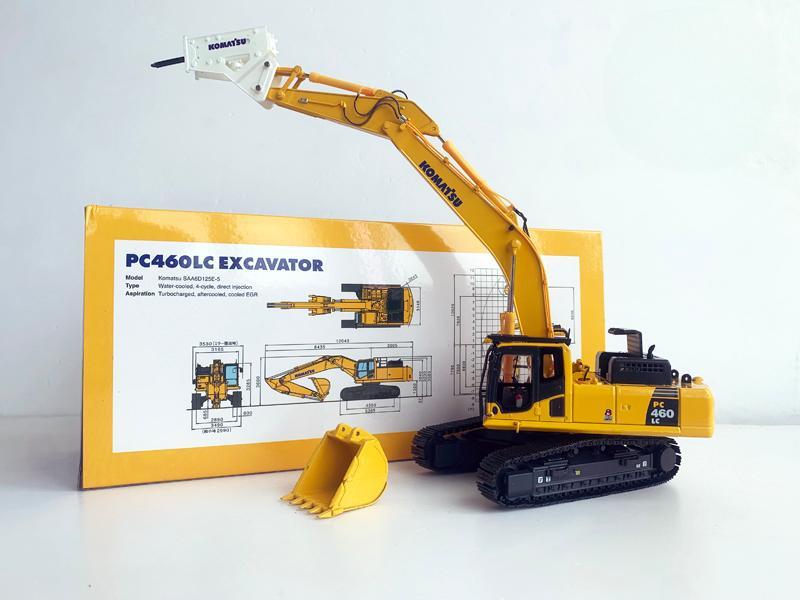 ミニカー 1/50 コマツ PC460LC-8 ホワイトブレーカー付き