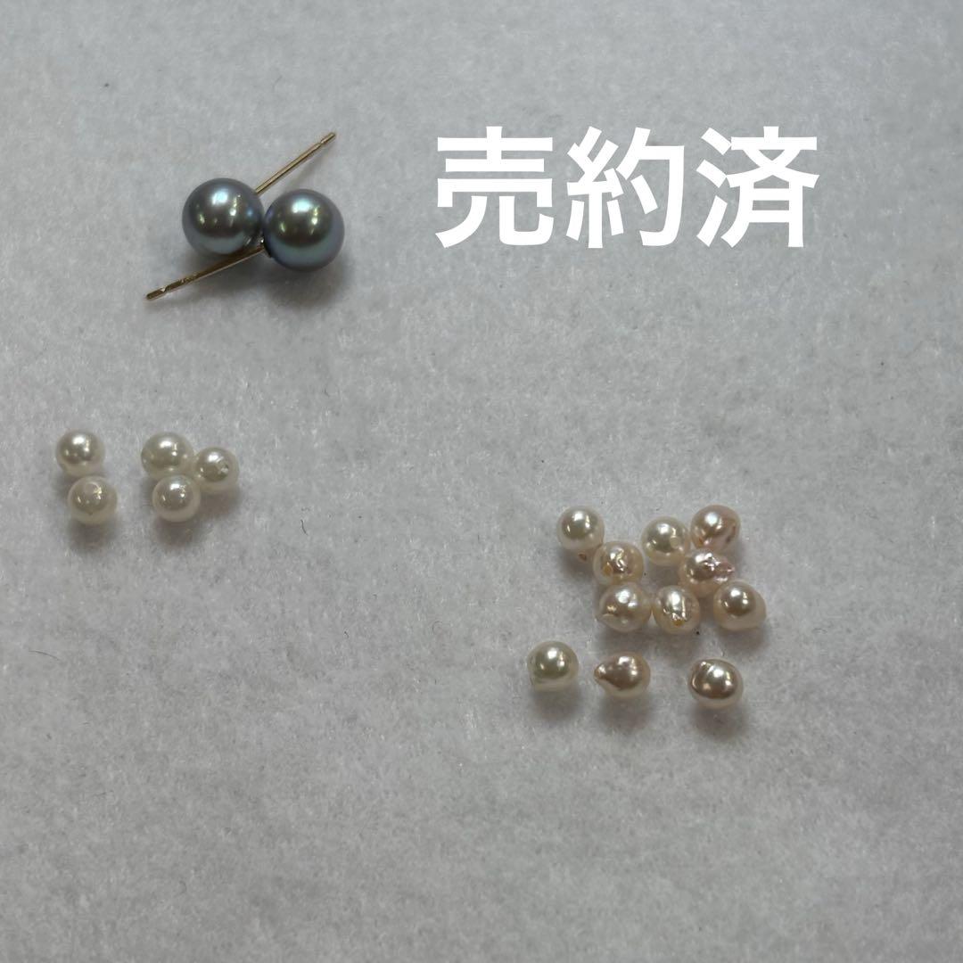 期間限定価格・新品　本真珠　ピアス　コバルト　K18YG ルース　あこや