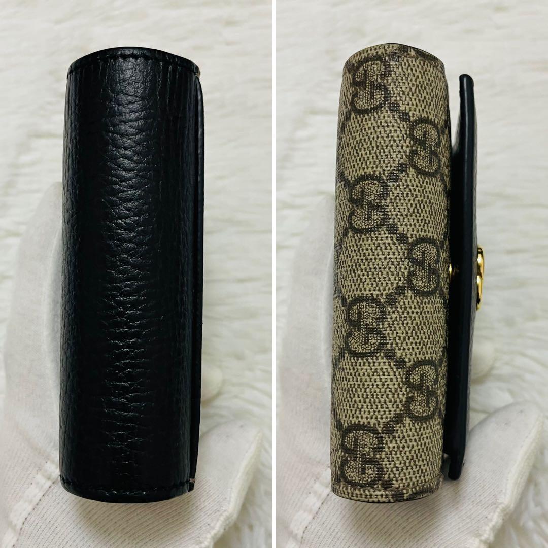 美品✨ GUCCI グッチ 二つ折り財布 GG ブラック 黒 マーモント