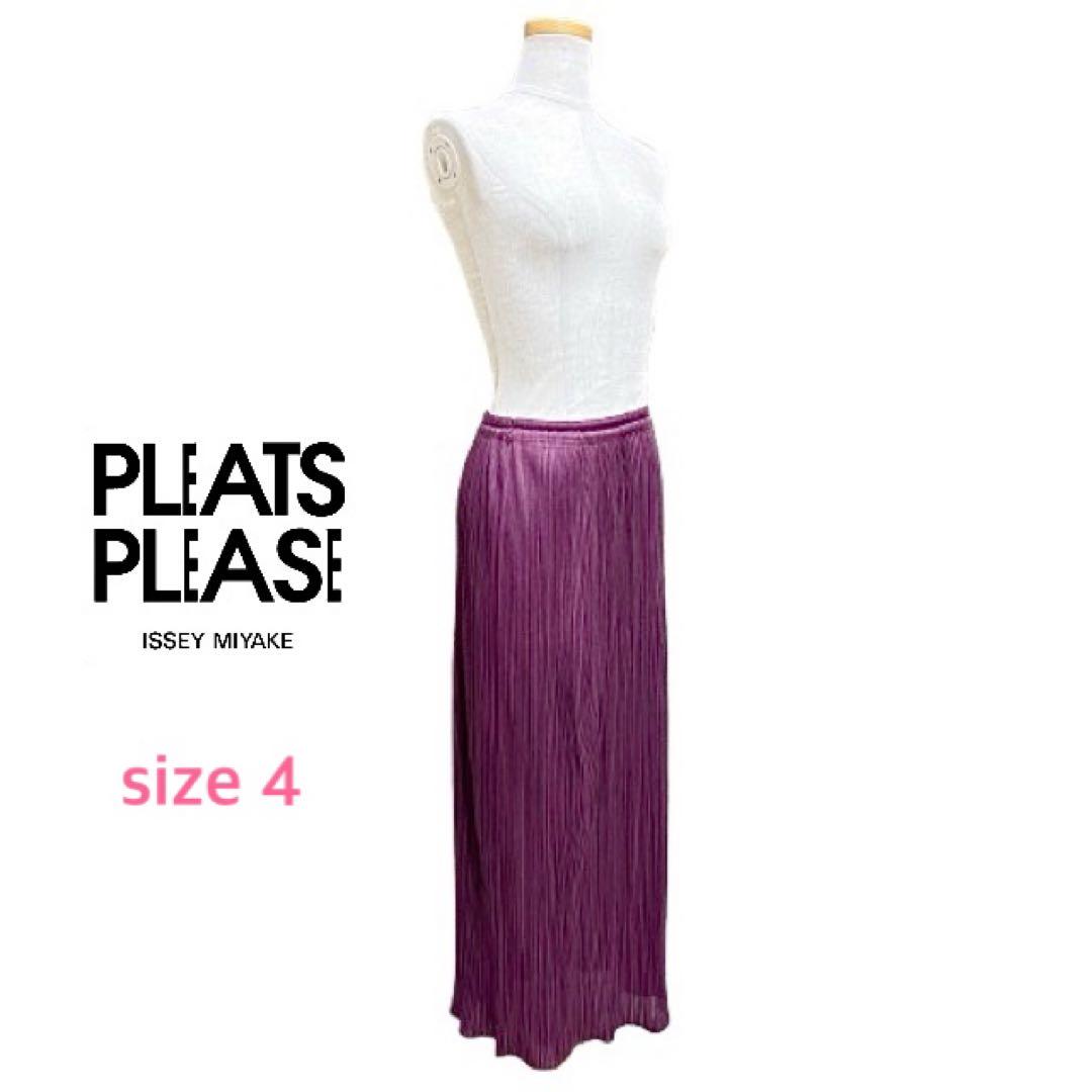 美品！PLEATS PLEASEロングスカート ボルドー サイズ4 mh706 美品！PLEATS PLEASEロングスカート ボルドー サイズ4 mh706