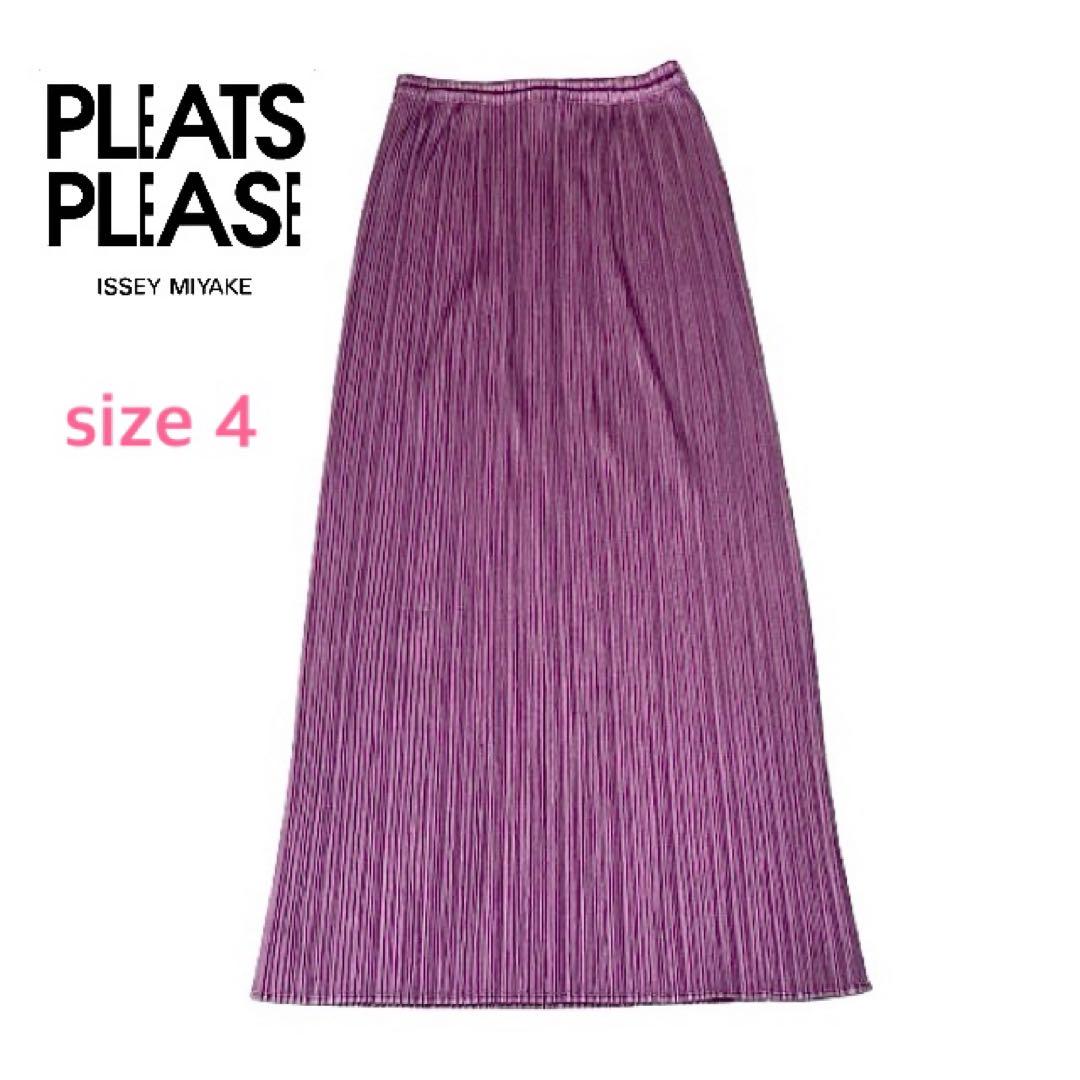 美品！PLEATS PLEASEロングスカート ボルドー サイズ4 mh706 美品！PLEATS PLEASEロングスカート ボルドー サイズ4 mh706