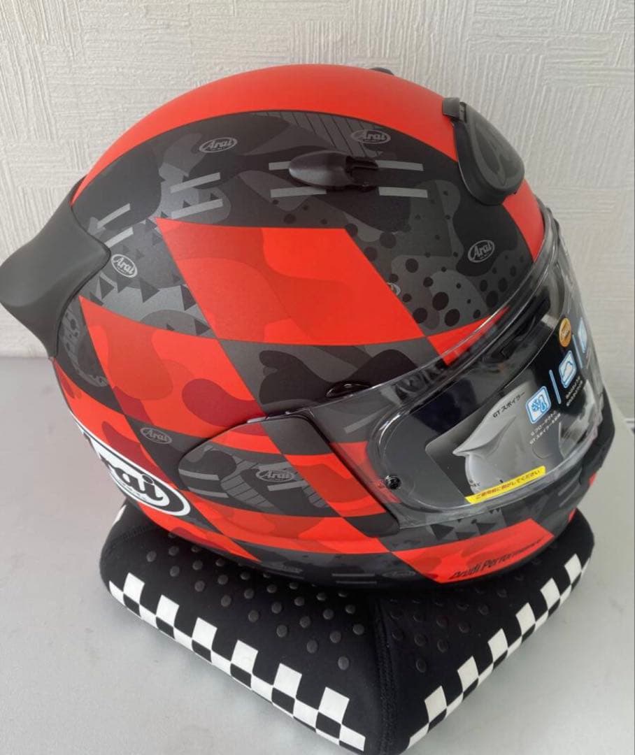 SHOEI ASTRO-GX チェッカー赤 L 59-60cm BRIGHTFACE_UK