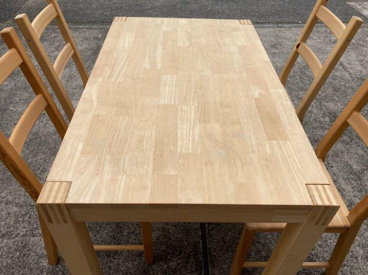 店舗良い IKEA ノールドビー ダイニングテーブル ゴムノキ無垢材 仙台 宮城 - ダイニングテーブル