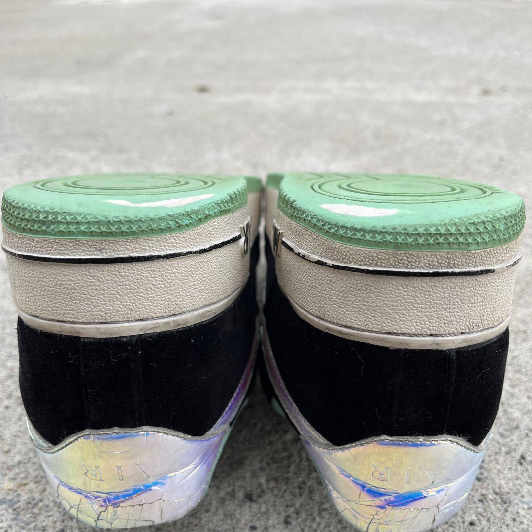 靴 Nike Air Force 1 Low Black Green Glow