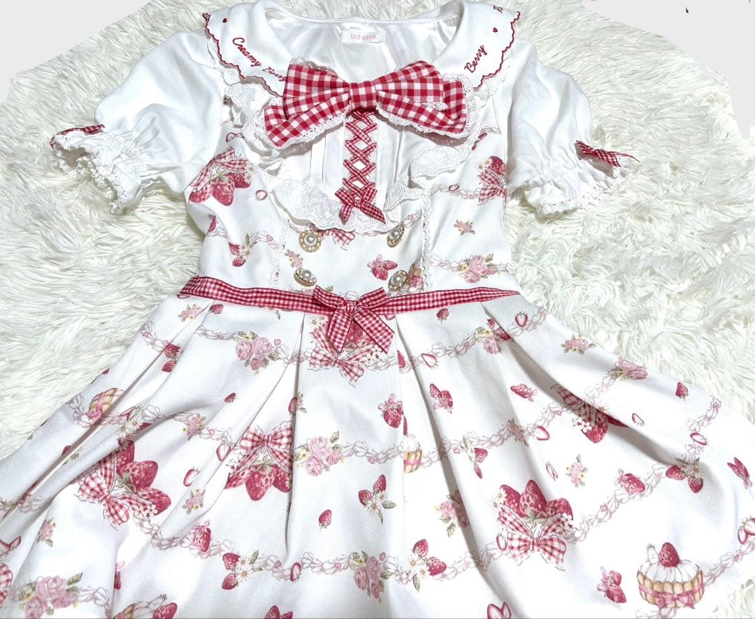 LIZLISA リズリサ Creamy Berry柄セットアップ ホワイト