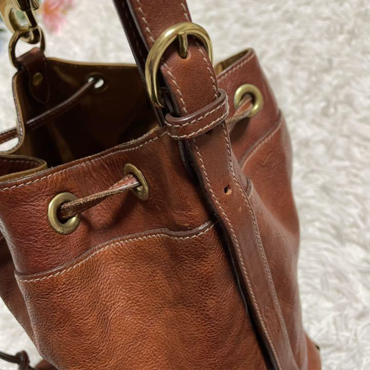 格安即納 美品♡ イルビゾンテ 2wayハンドバッグ リュック オールレザー 茶 巾着 Radoy-m92975083673 正規品SALE