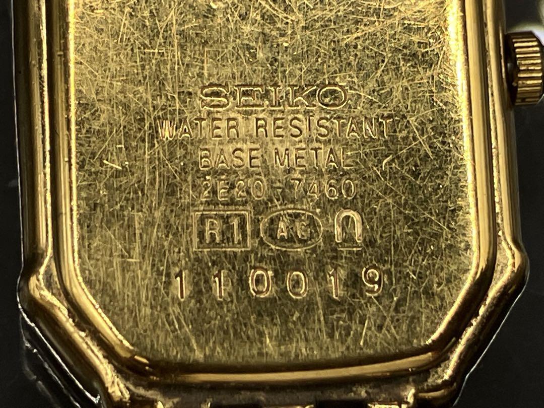 SEIKO EXCELINE ゴールド 時計　ダイヤ12p 稼動品