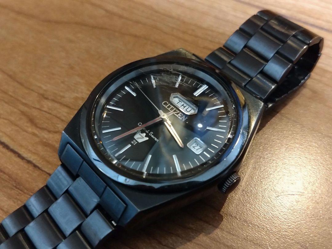 【動作確認済】CITIZEN Crystal 7 ブラック 21JEWELS