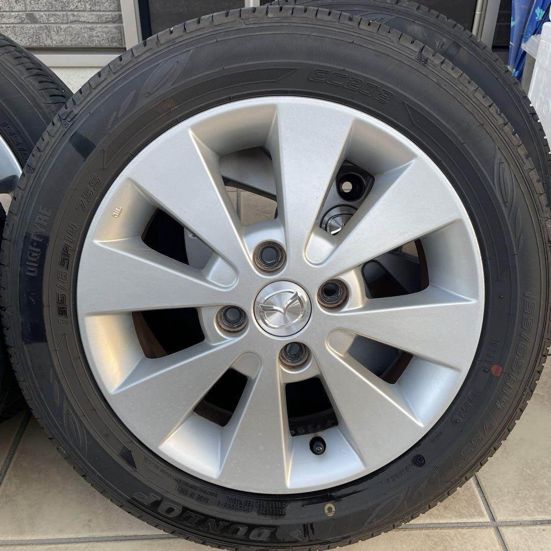 バリ山タイヤホイール★155/65R14★24年製★ダンロップ★スズキマツダ