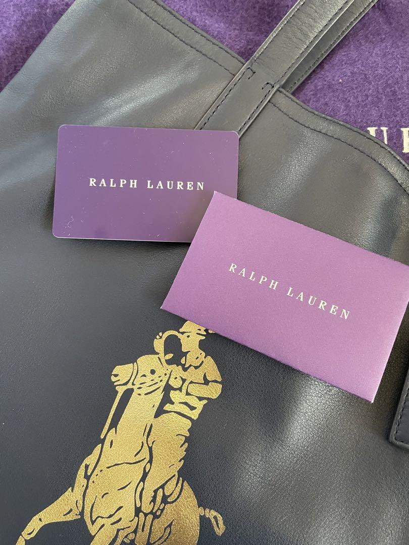 Ralph Lauren ネイビー　レザー トートバッグ