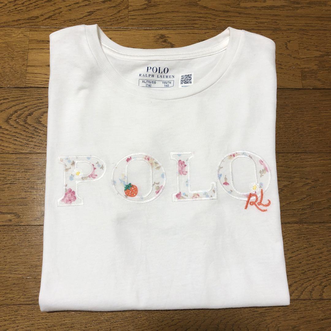 POLO RALPH LAUREN - ラルフローレン 花柄ロゴ刺繍 Tシャツ 黄色