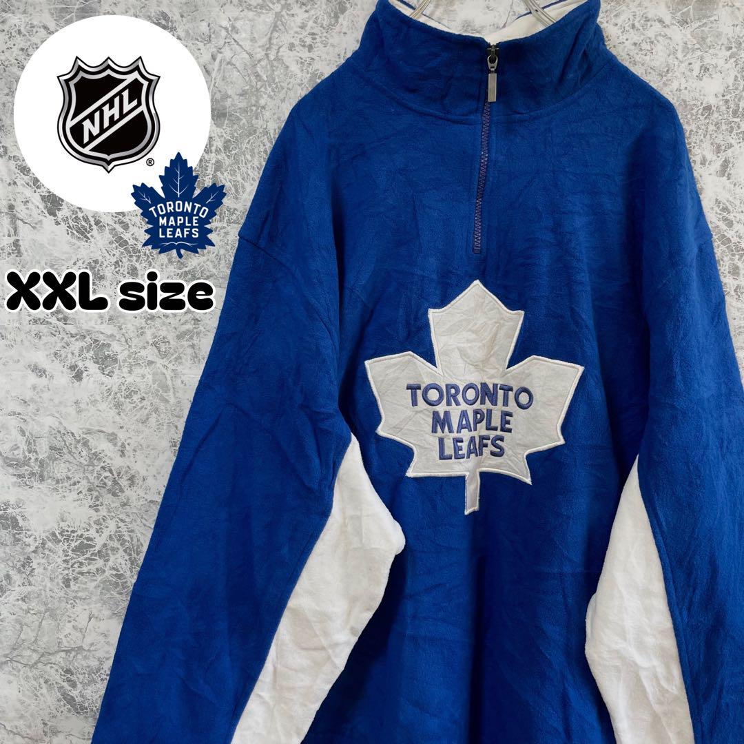 NHLトロント・メープルリーフスハーフジップフリースジャケットホッケーXXL