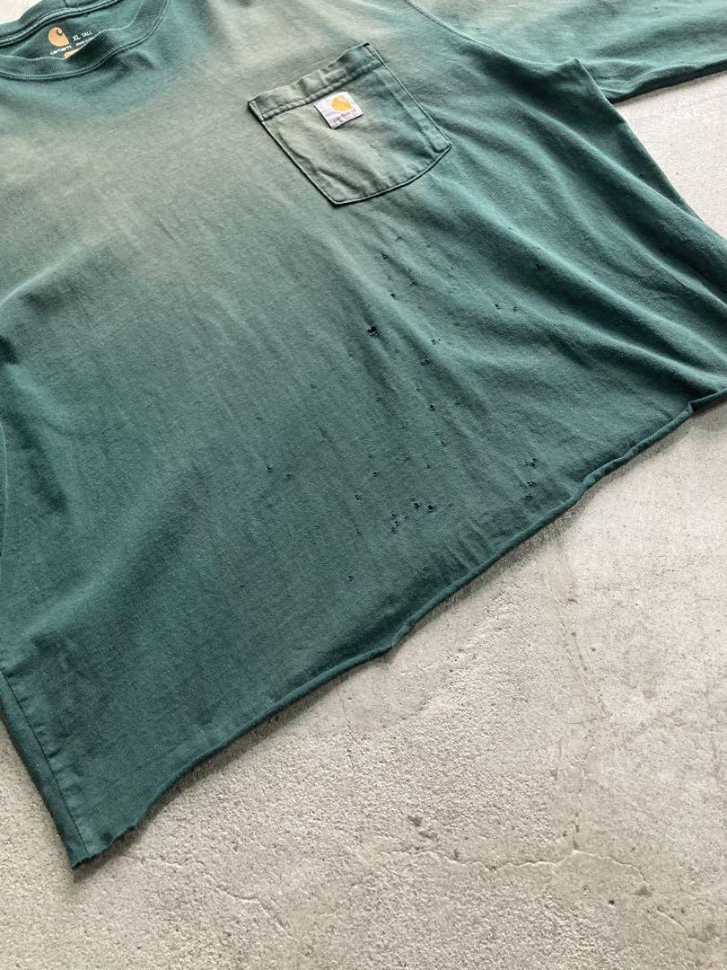 00s Carhartt ロンT フェード ボロ 短丈 グランジ vintage