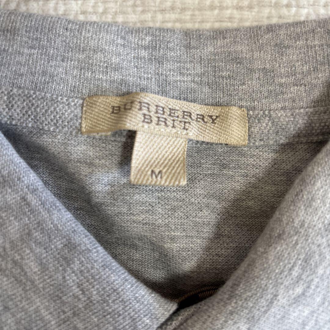 【BURBERRY】ポロシャツ グレー Mサイズ